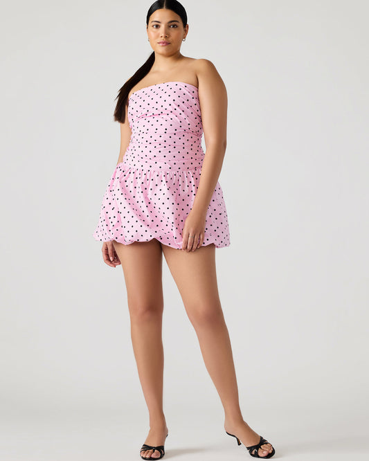 GIGI Pink Women's Strapless Mini Bubble-Hem Dress