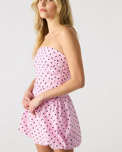 GIGI Pink Women's Strapless Mini Bubble-Hem Dress