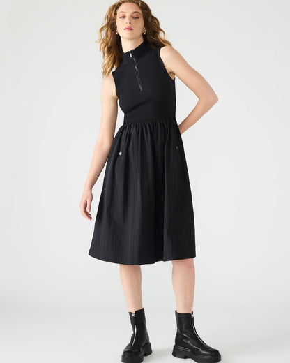 BERLIN White Women's Mock Neck Midi Dress