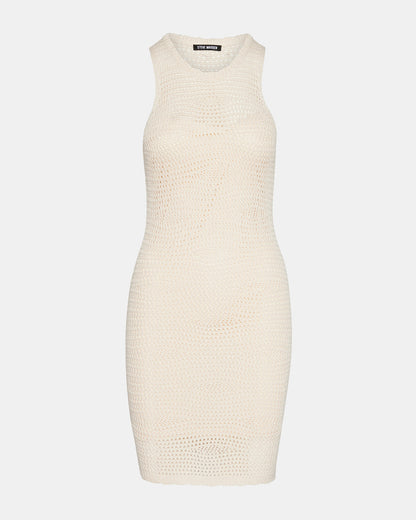 RONNIE Dress Beige | Women's Mini Crochet Sweater Dress