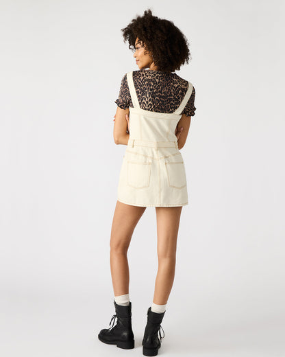 LAKE Cream Women's Button-Up Overall Mini Dress