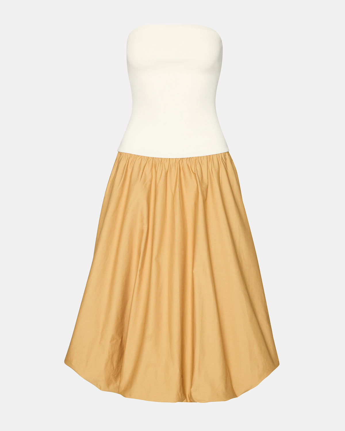 OLIVER Taupe Women's Strapless Midi Bubble Dress