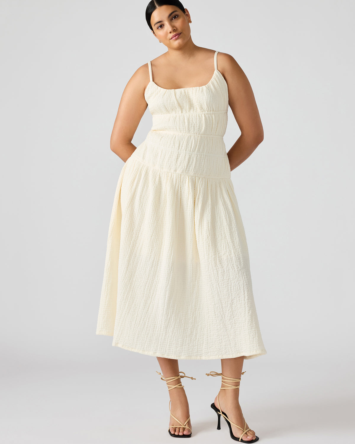 TOBY Ivory Maxi Flowy Bow Women's Dress