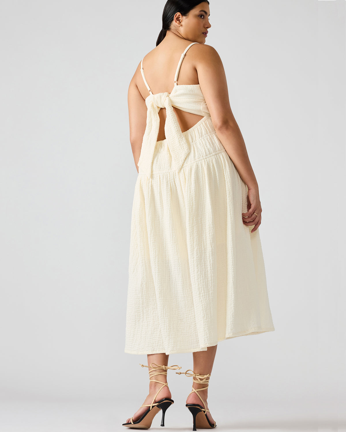 TOBY Ivory Maxi Flowy Bow Women's Dress