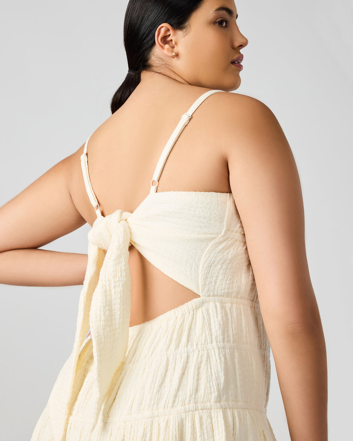 TOBY Ivory Maxi Flowy Bow Women's Dress