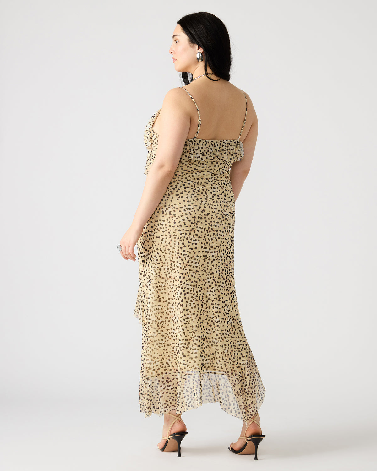 AIDA Sand Women's Flowy Sleeveless Ruffle Maxi Dress