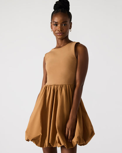 PALERMO Camel Women's Mini Bubble-Hem Dress