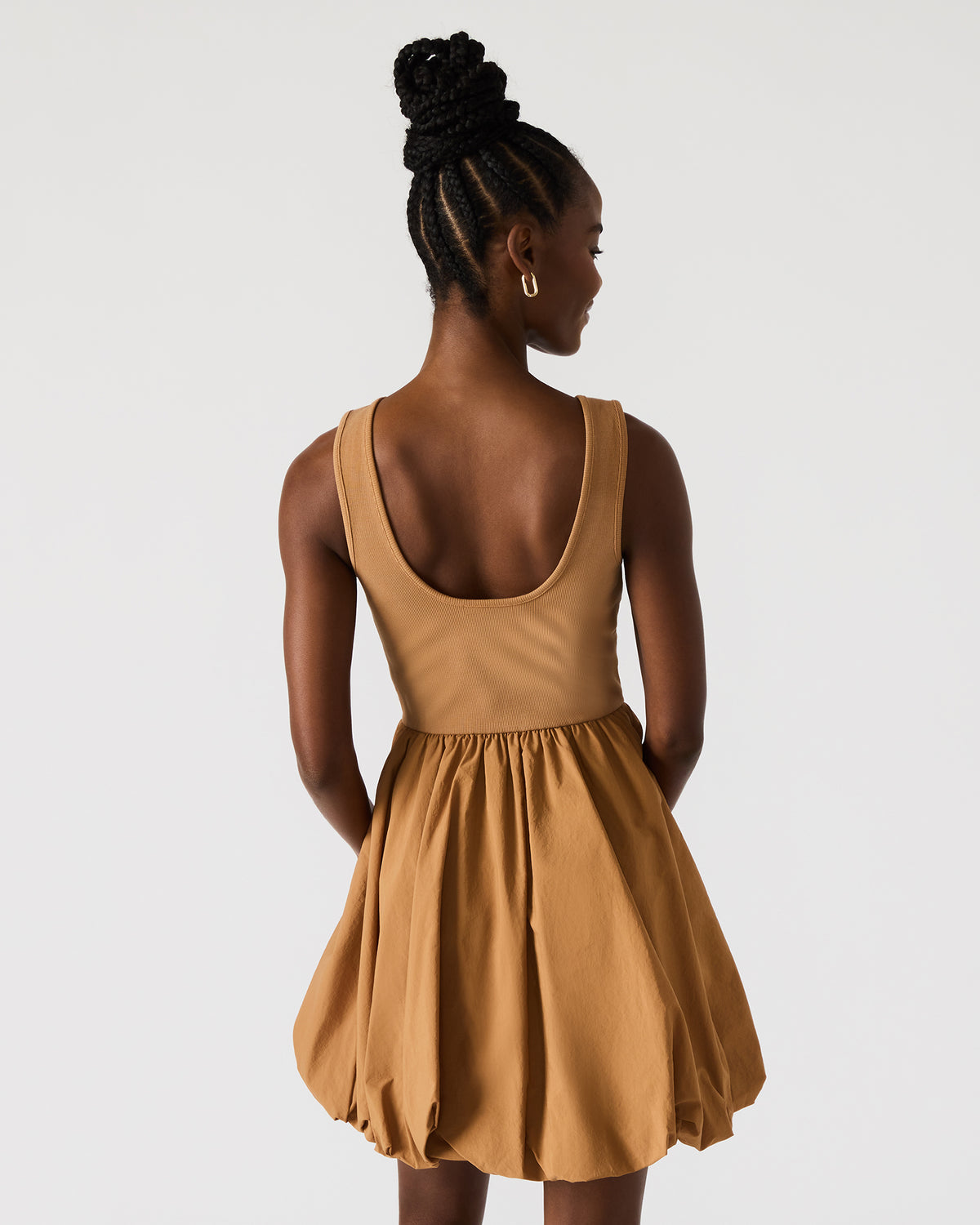 PALERMO Camel Women's Mini Bubble-Hem Dress