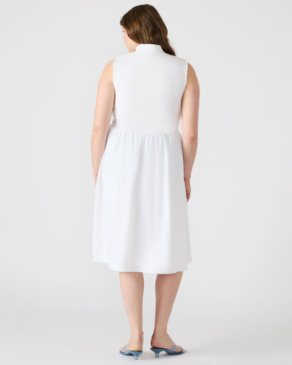 BERLIN White Women's Mock Neck Midi Dress
