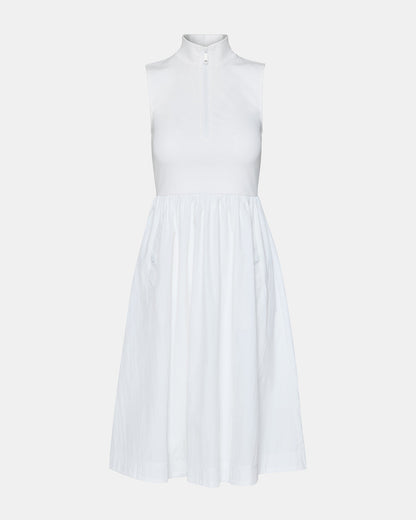 BERLIN White Women's Mock Neck Midi Dress