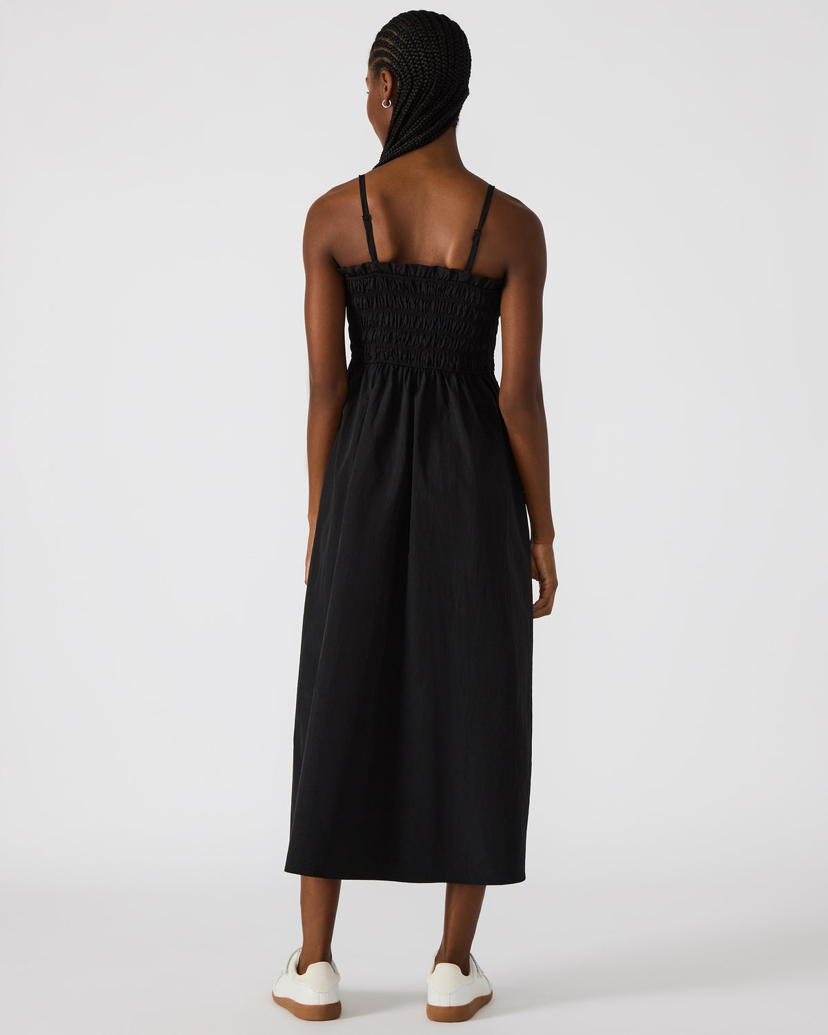 KIT Dress Black/White Flowy Smocked Striped Maxi Dress