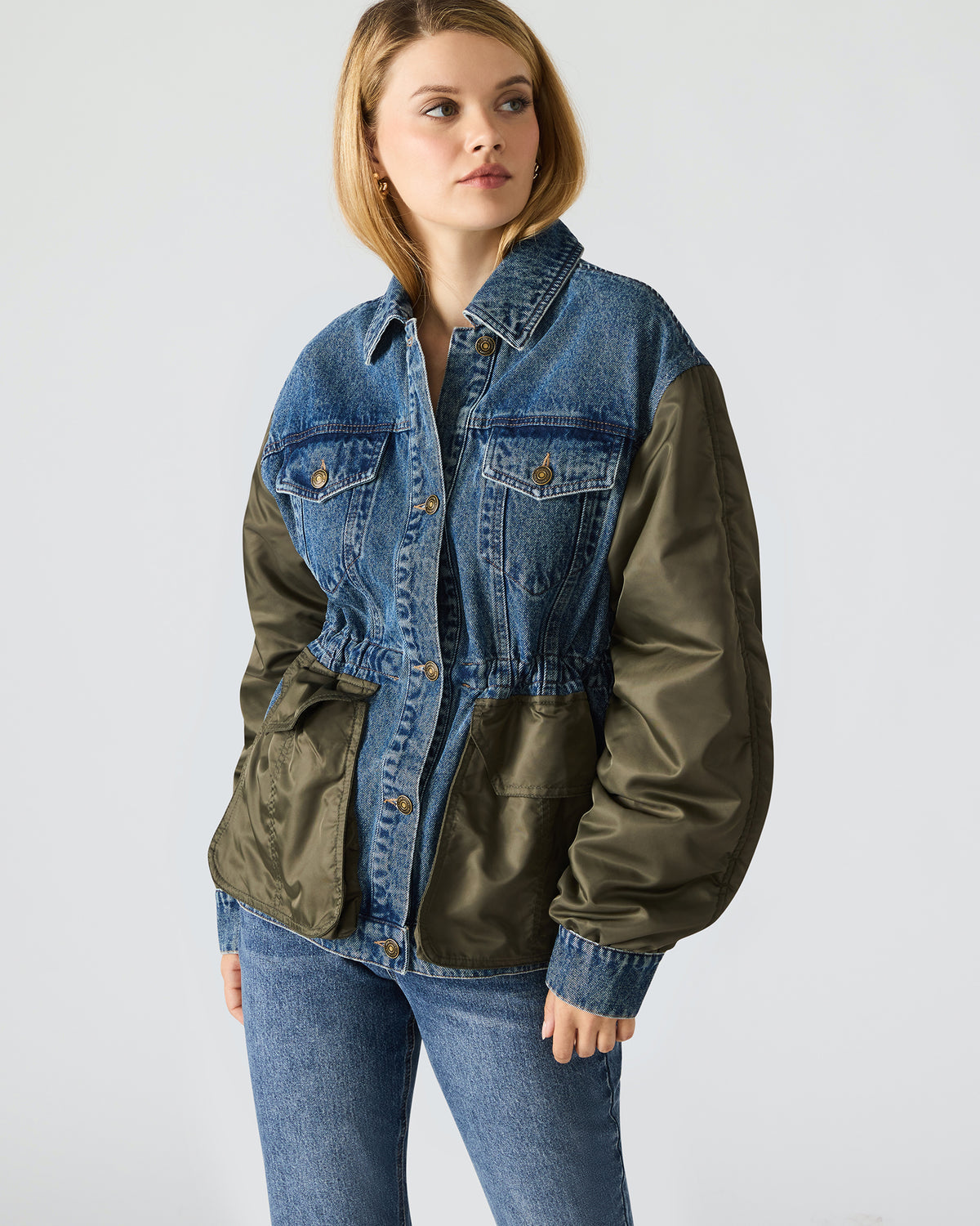 JOIE Dark Navy Long-Sleeved Button-Up Collared Women's Jacket