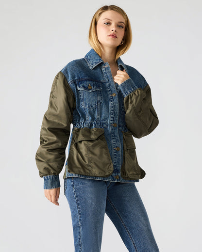 JOIE Dark Navy Long-Sleeved Button-Up Collared Women's Jacket