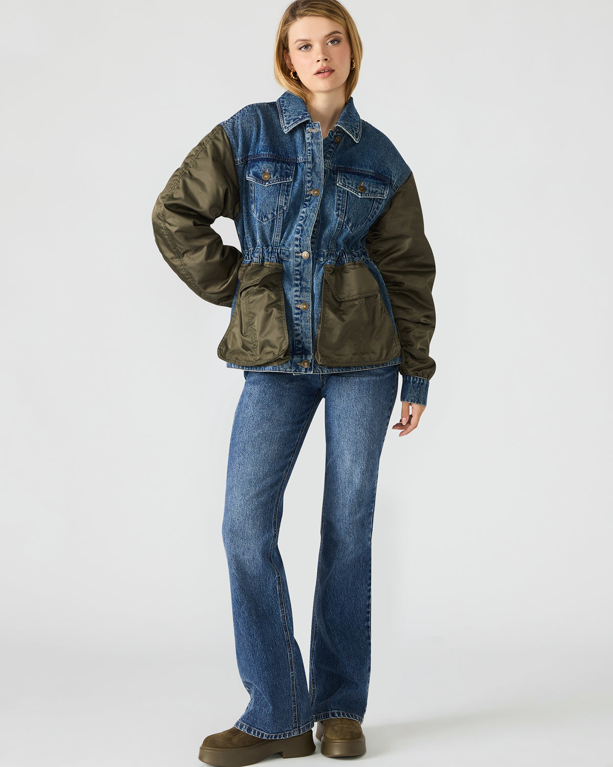 JOIE Dark Navy Long-Sleeved Button-Up Collared Women's Jacket