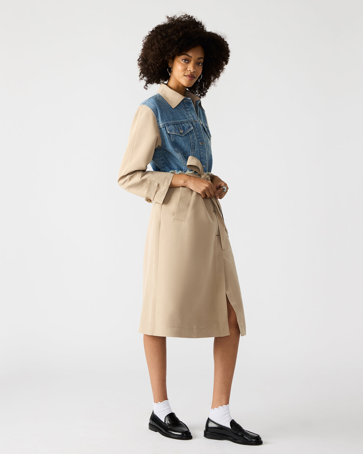SORAYA Denim Multi Women's Long-Sleeved Button-Up Coat