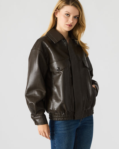 HENSON Coco Faux Leather Long-Sleeved Women's Jacket