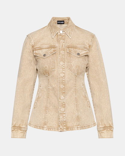 PARC Cafe Au Lait Long-Sleeved Button-Up Denim Women's Jacket