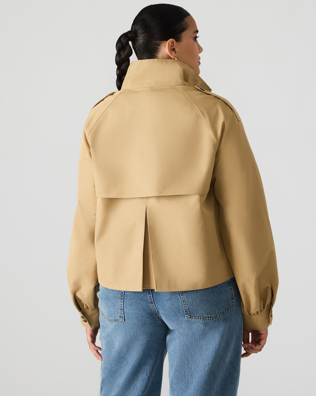 KAYLEE Medium Khaki Long-Sleeved Button-Up Women's Jacket