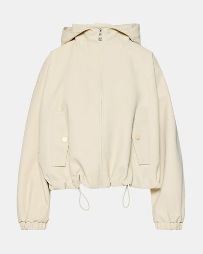 LUMI Bone Women's Faux Leather Hooded Jacket