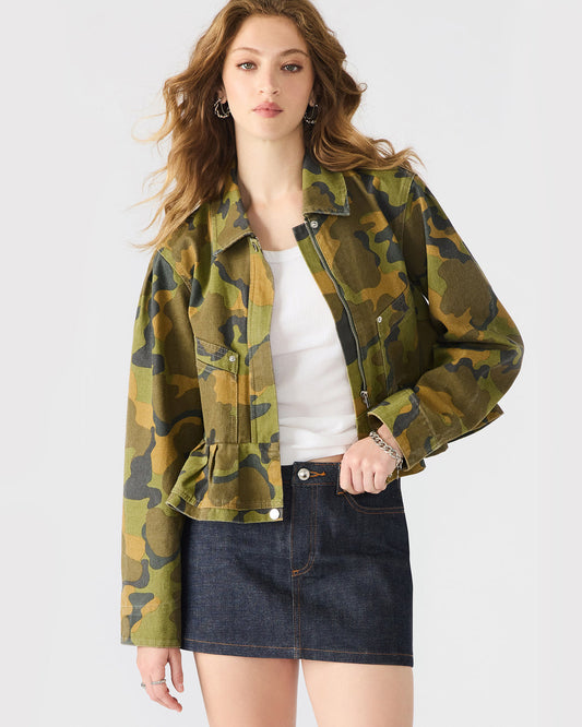 SLOAN Camouflage Long-Sleeved Zip-Up Women's Jacket