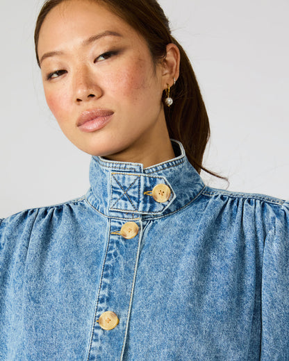 MARCELINE Denim Forever Blue Button-Up Long-Sleeved Women's Jacket