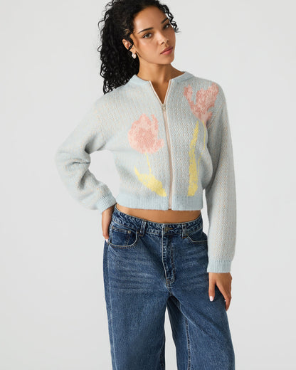 JENA Multi Long-Sleeved Zip-Up Women's Sweater Jacket