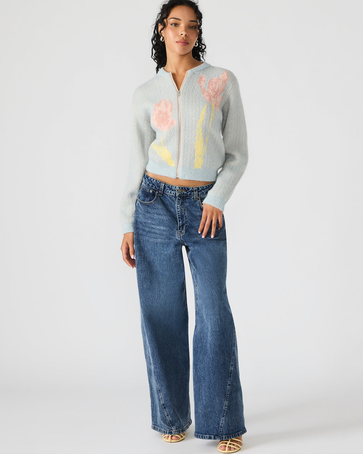 JENA Multi Long-Sleeved Zip-Up Women's Sweater Jacket