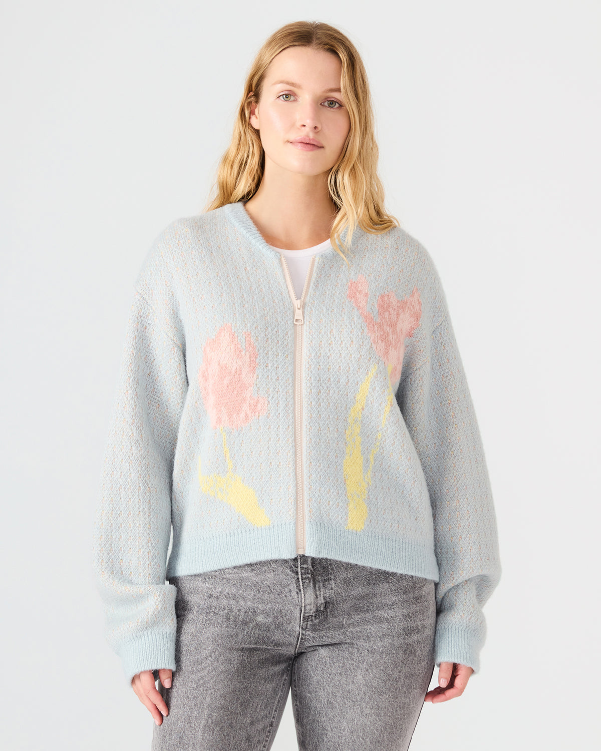 JENA Multi Long-Sleeved Zip-Up Women's Sweater Jacket