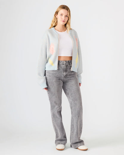 JENA Multi Long-Sleeved Zip-Up Women's Sweater Jacket