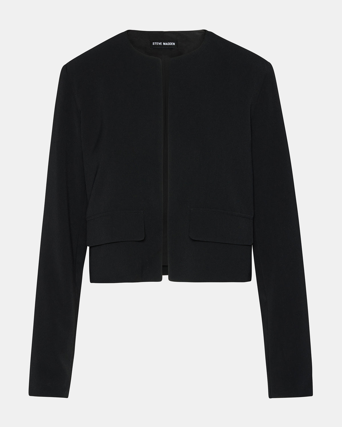 SERENEA Black Women's Long-Sleeved Open-Front Blazer