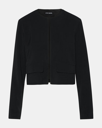 SERENEA Black Women's Long-Sleeved Open-Front Blazer