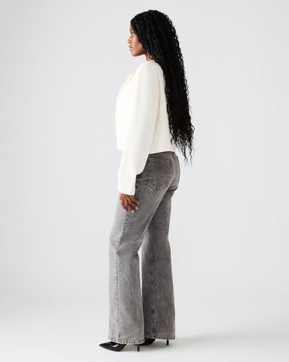 SERENEA White Women's Long-Sleeved Open-Front Blazer