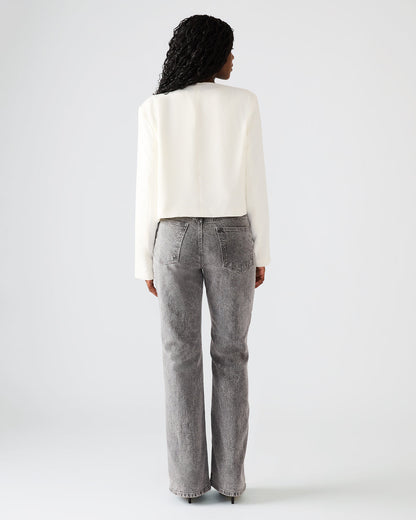 SERENEA White Women's Long-Sleeved Open-Front Blazer