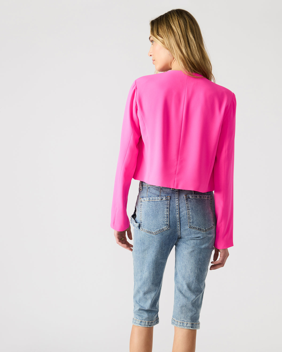 SERENEA Hot Pink Women's Long-Sleeved Open-Front Blazer