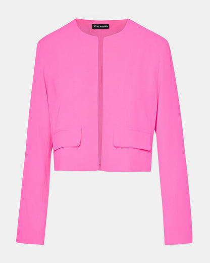 SERENEA Hot Pink Women's Long-Sleeved Open-Front Blazer