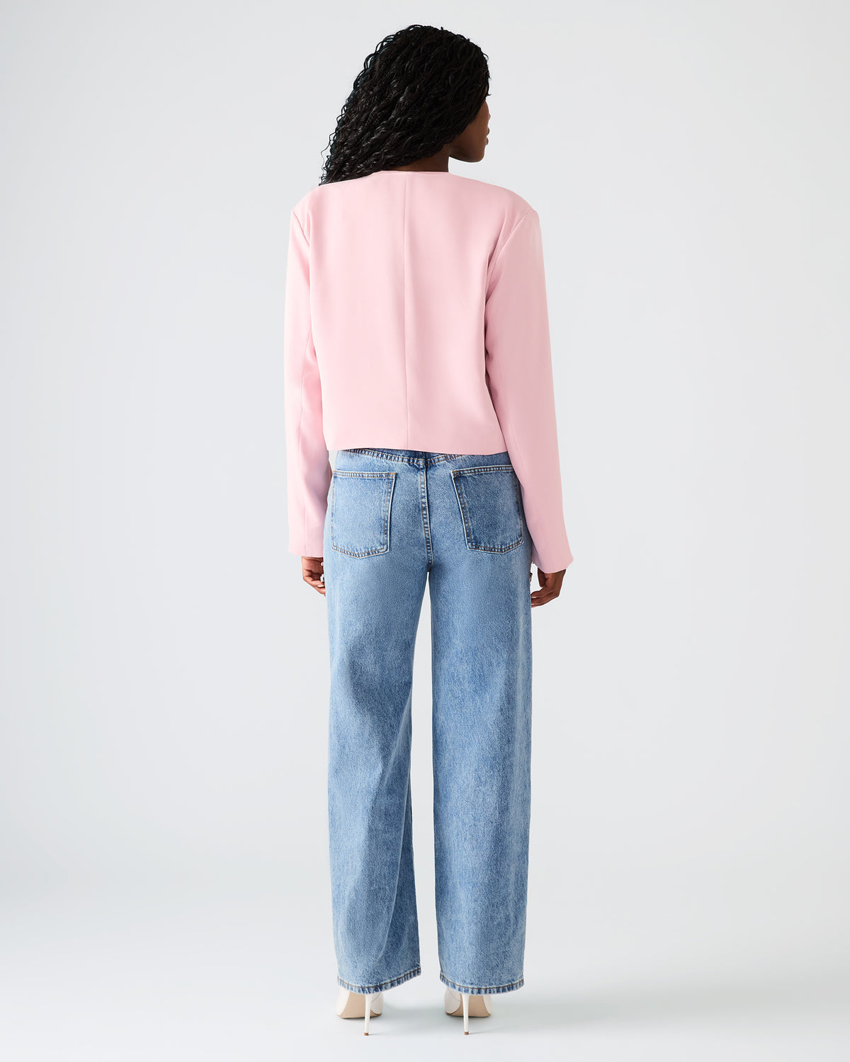SERENEA Powder Puff Women's Long-Sleeved Open-Front Blazer