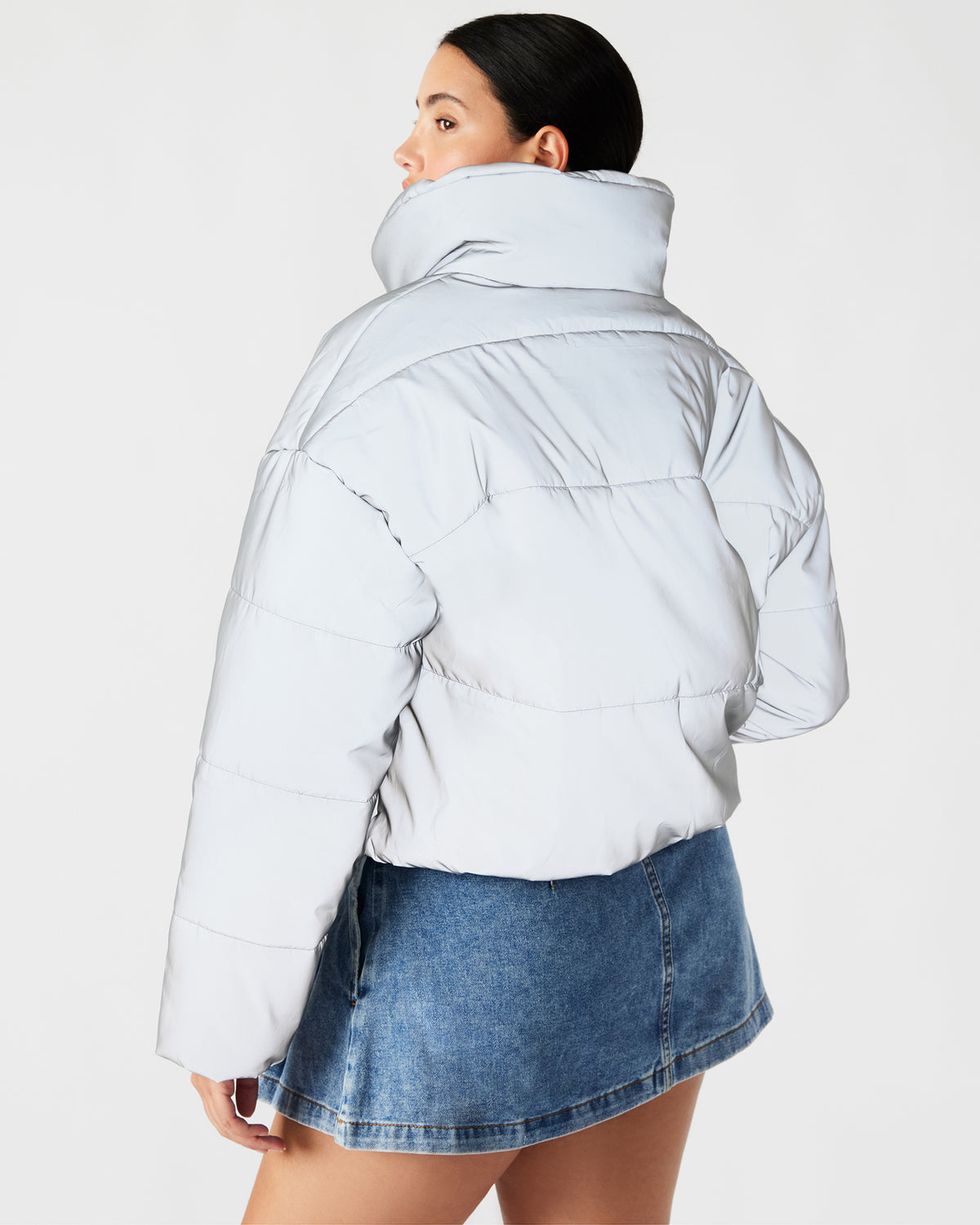 POLAR Jacket Silver | Women's Reflective Nylon Puffer Jacket