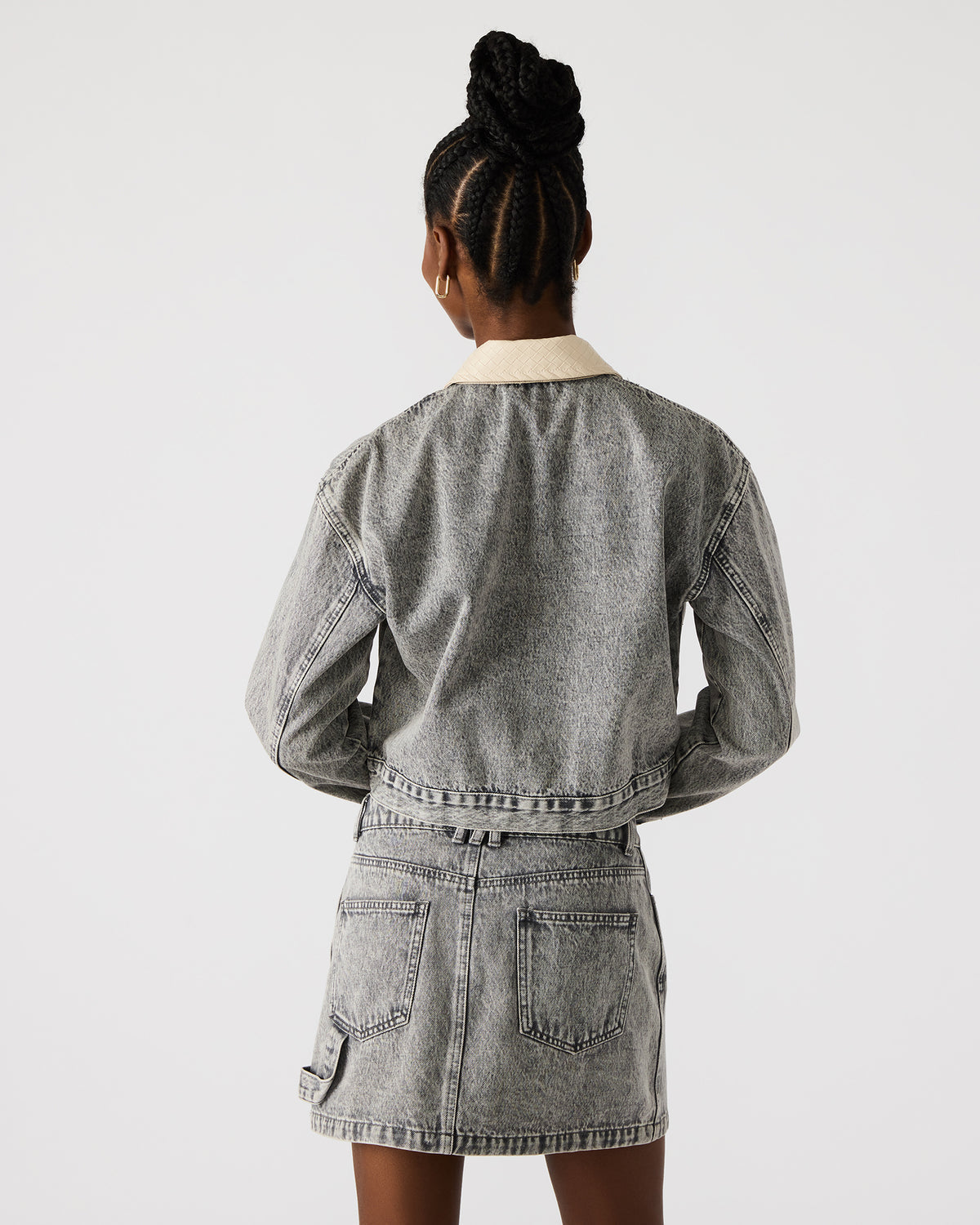 GLACIA Light Grey Women's Long-Sleeved Denim Jacket