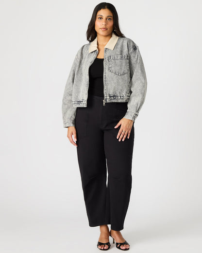GLACIA Light Grey Women's Long-Sleeved Denim Jacket