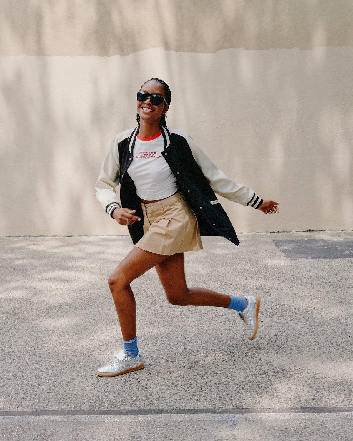 SKYLIE Jacket Black | Women's Varsity Bomber Jacket
