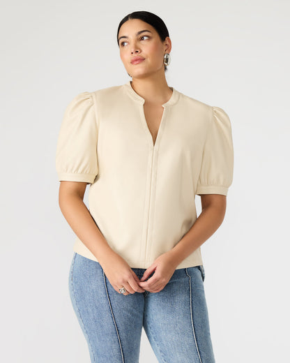 JANE Bone Women's Short-Sleeved Suede Top