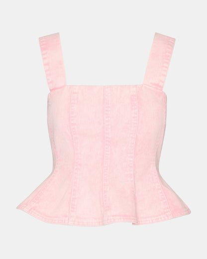 PENELOPI Denim Ruffle Fabric Women's Tank Top