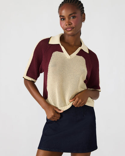 AXON Multi Short-Sleeved Knit Sweater Women's Top