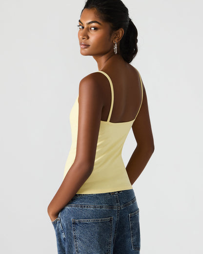 GOLDIE Pale Yellow Sleeveless Graphic Women's Tank Top