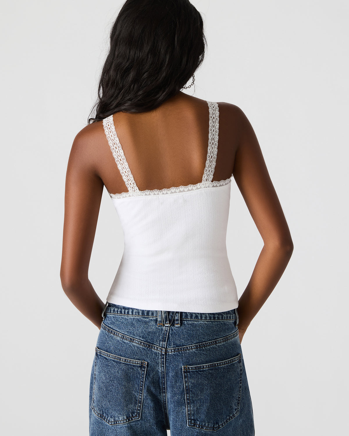 LOVE GOLDIE Antique Lace Trim Sleeveless Graphic Women's Tank Top