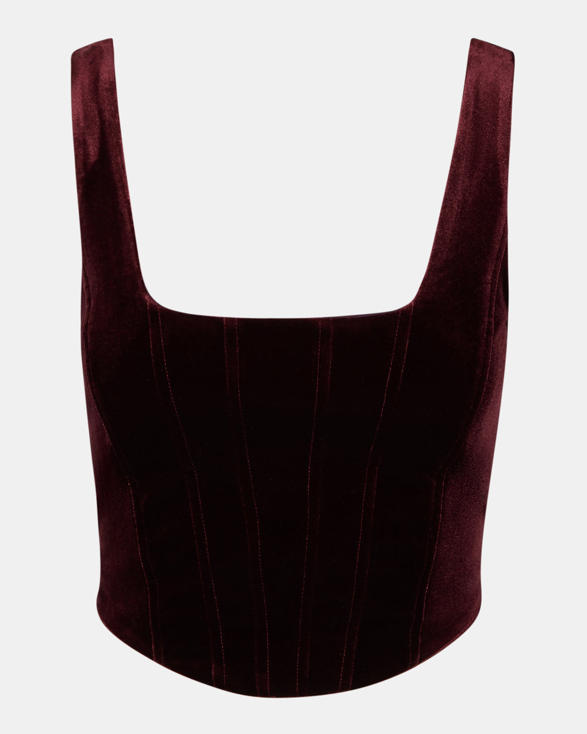 ARYANNA Wine Cropped Velvet Women's Top
