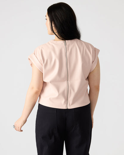 CAT Rose Women's Short-Sleeved Faux Leather Top