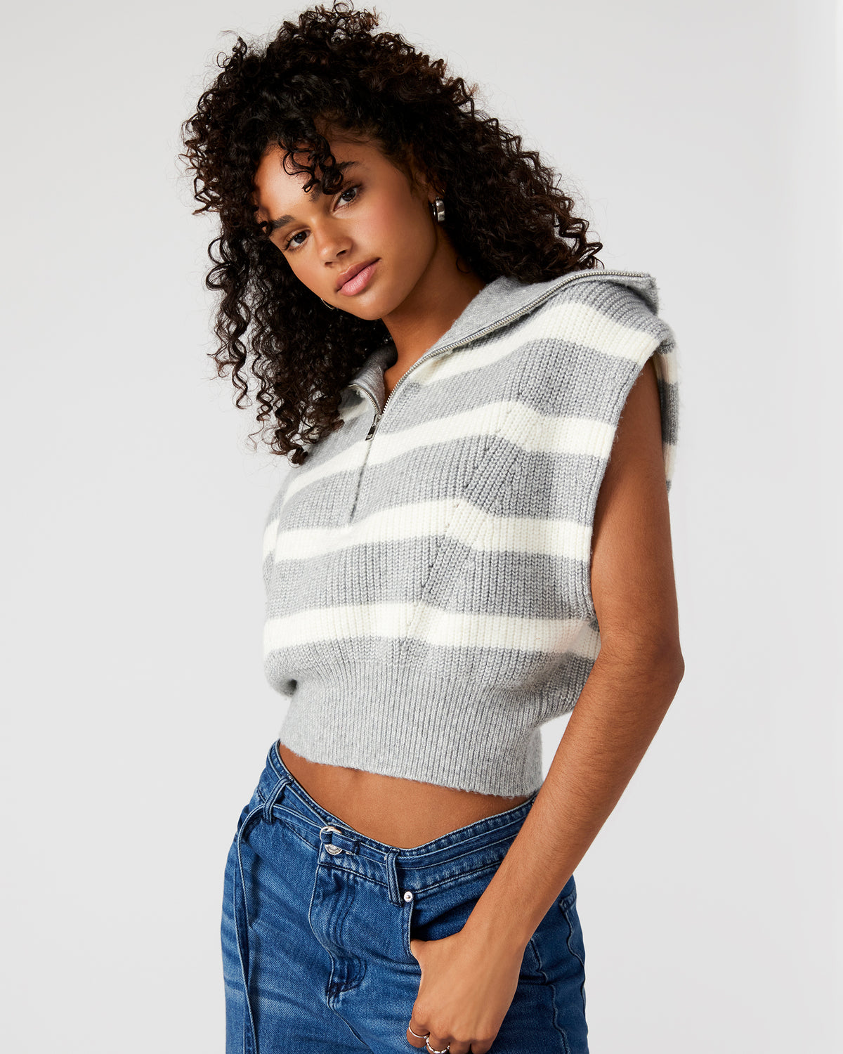 EASTON Sweater Grey | Sleeveless Hooded Sweater