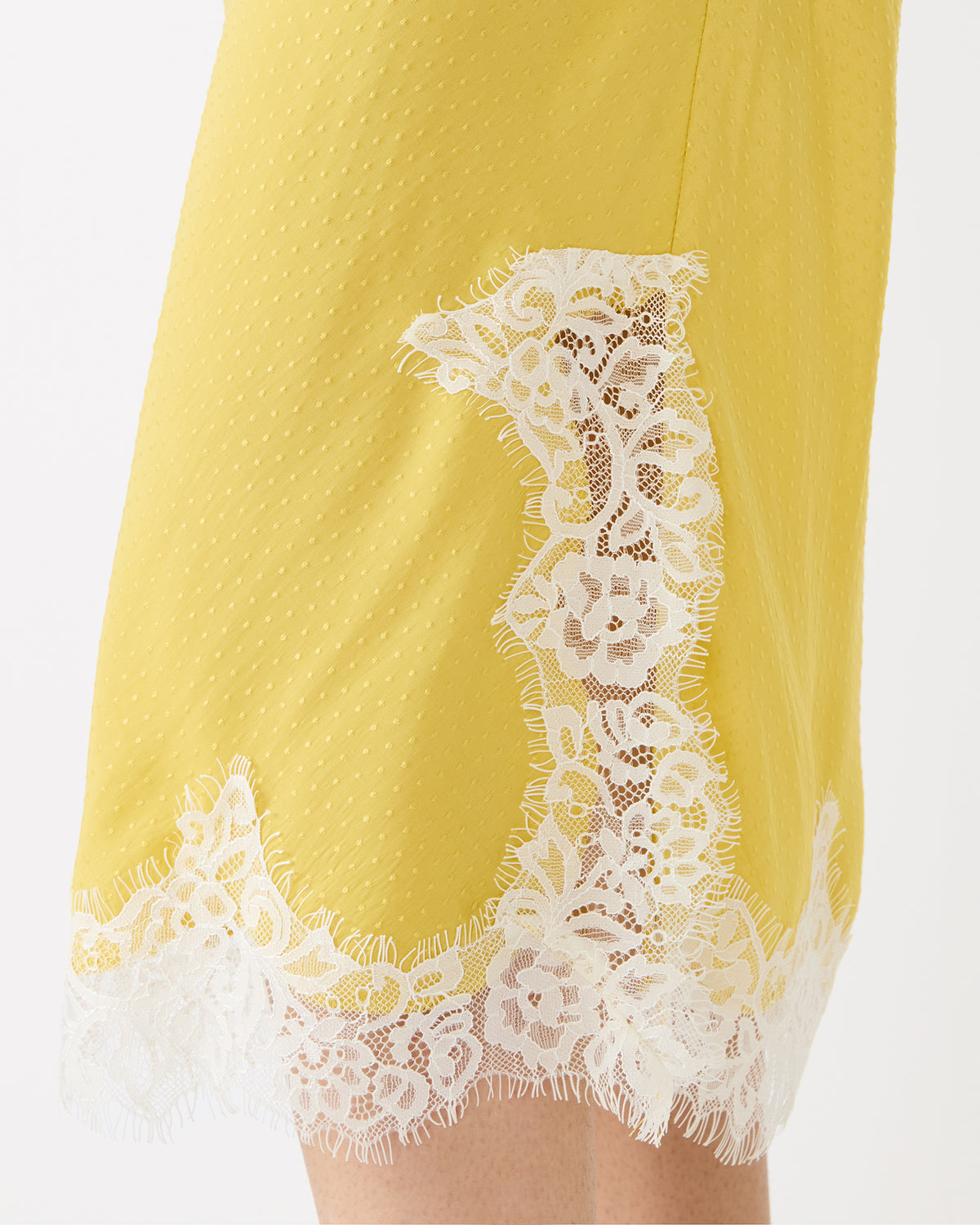 CINTHIA Golden Lime Lace Trime Women's Midi Skirt