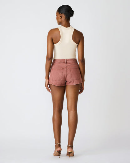 CALLISTO Rust Lace-Up Denim Women's Shorts